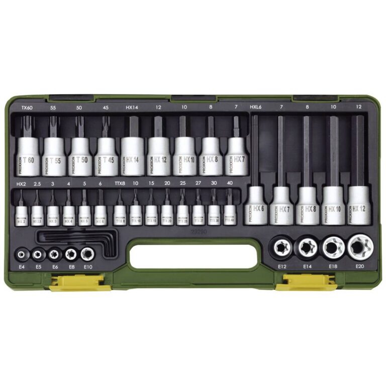 COFFRET SPÉCIAL POUR VIS TX ET VIS À 6 PANS CREUX, 42 PIÈCES