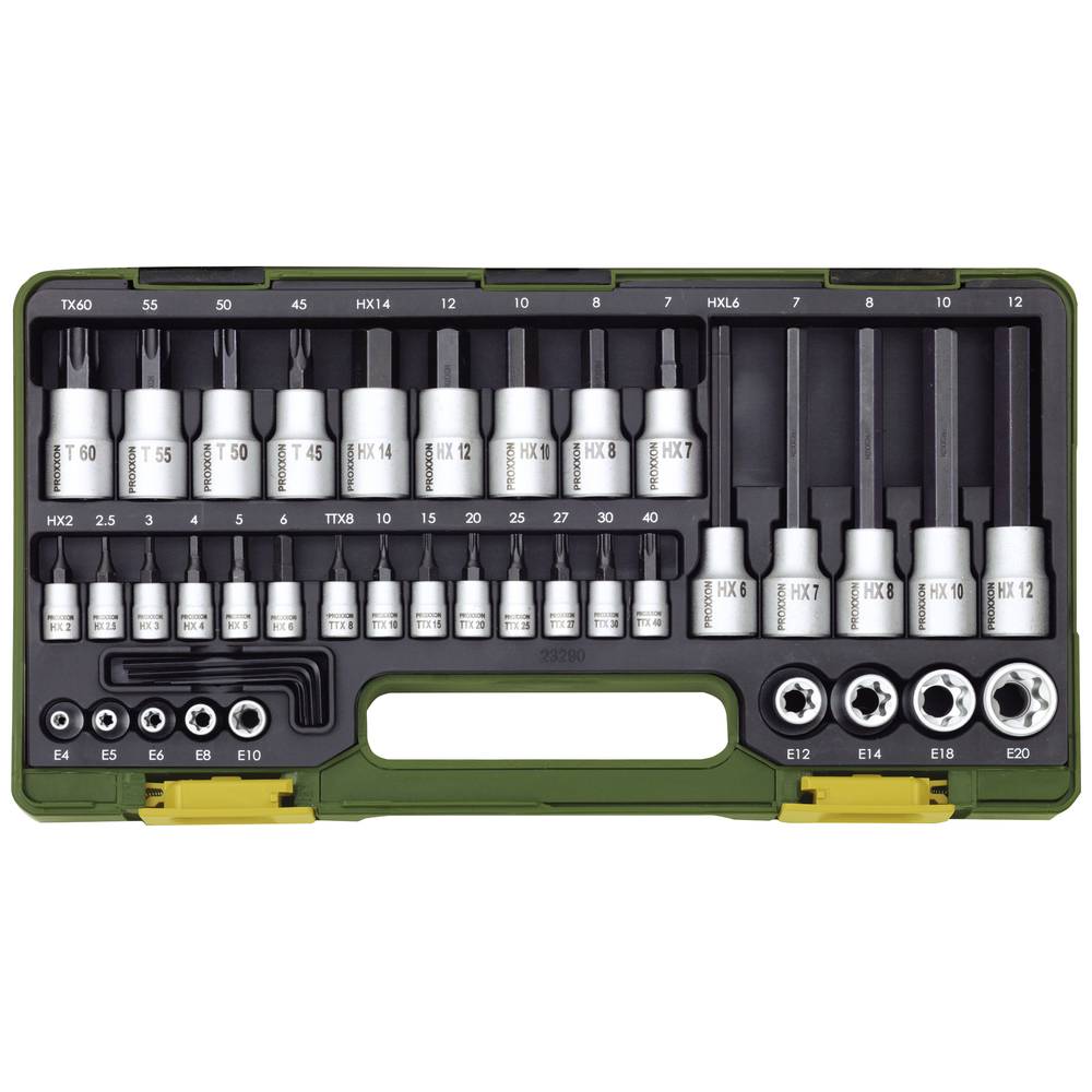 COFFRET SPÉCIAL POUR VIS TX ET VIS À 6 PANS CREUX, 42 PIÈCES