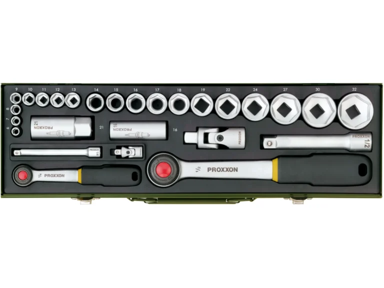COFFRET DE DOUILLES AUTO AVEC CLIQUET 1/4" ET 1/2", 27 PIÈCES