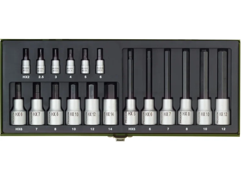 COFFRET SPÉCIAL POUR VIS À 6 PANS CREUX, 18 PIÈCES