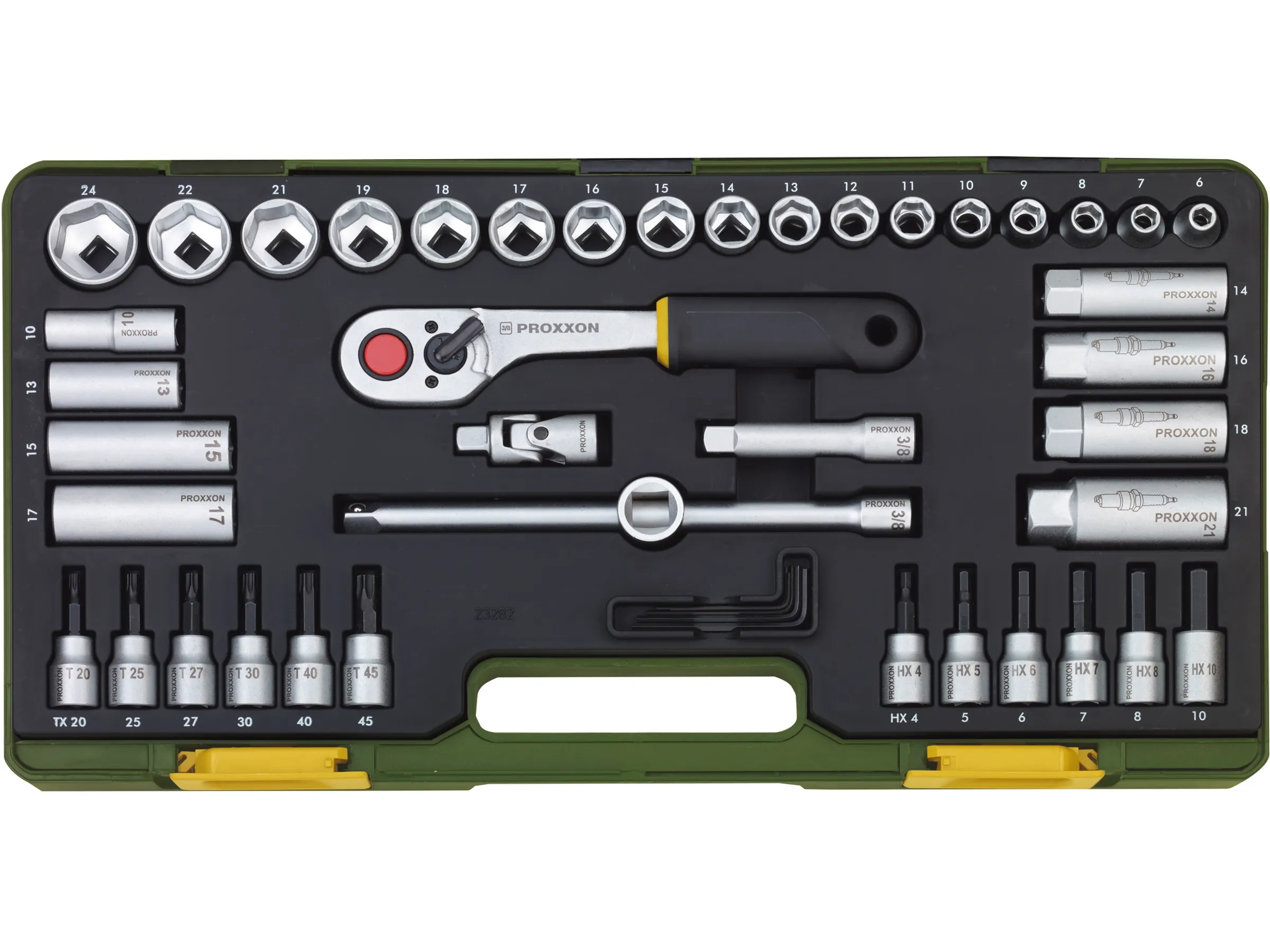 COFFRET COMPACT AVEC CLIQUET 3/8&Prime;, 47 PIÈCES