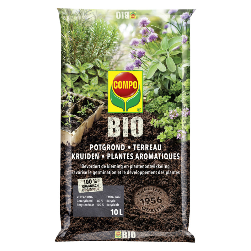 TERREAU BIOLOGIQUE POUR PLANTES AROMATIQUES 10L