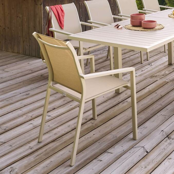 CHAISE EMPILABLE ESSENTIA LIN/ARGILE