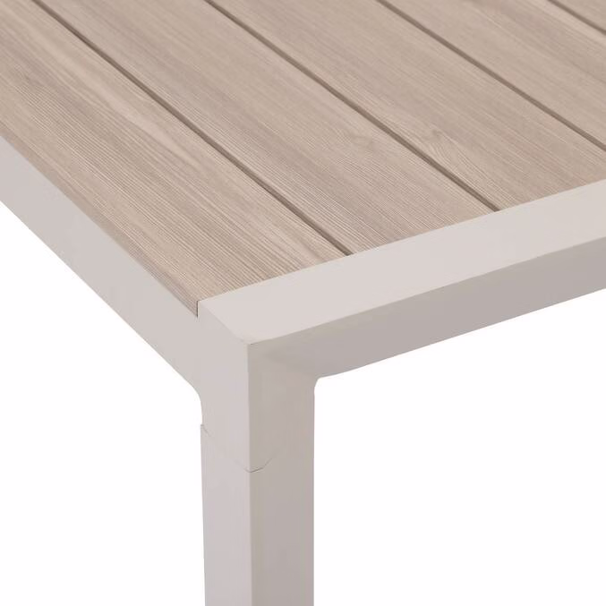 TABLE DE JARDIN EFFET BOIS LIN / ARGILE
