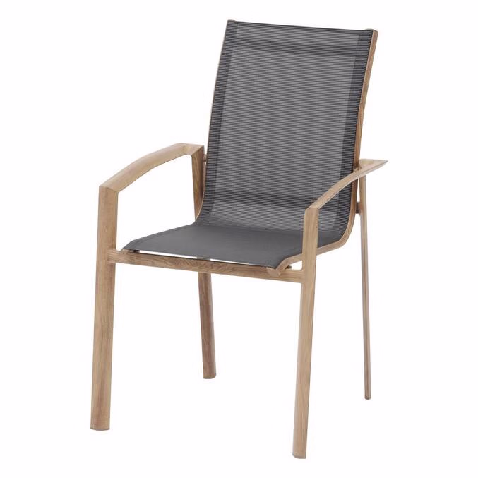 CHAISES DE JARDIN EMPILABLES « AXANT » GRIS POIVRE / MIEL