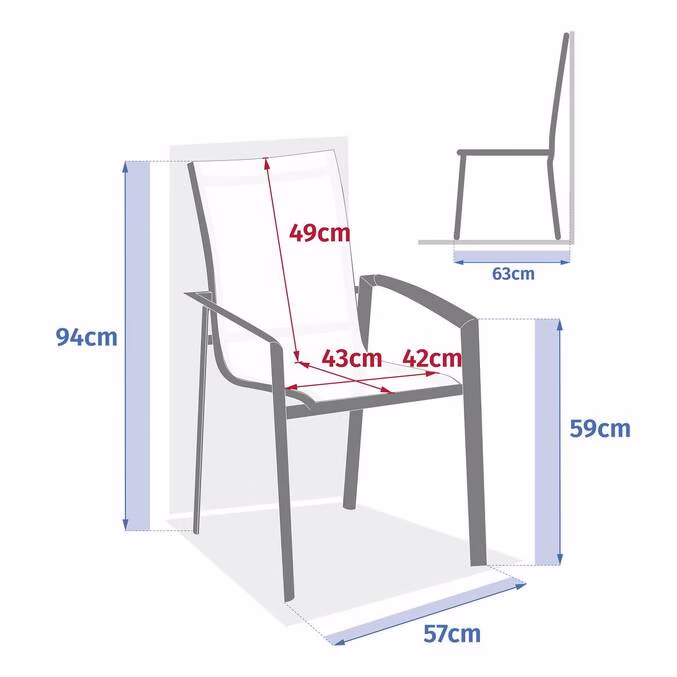 CHAISES DE JARDIN EMPILABLES « AXANT » GRIS POIVRE / MIEL