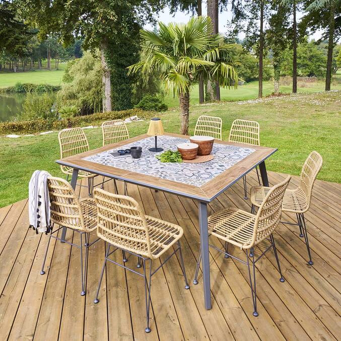 TABLE DE BISTRO LAMBADA CERAMIQUE ET GRAPHITE