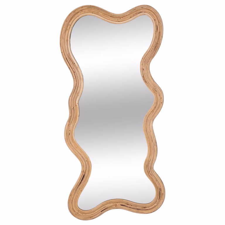 MIROIR ORGANIQUE "MAGGIE", ROTIN