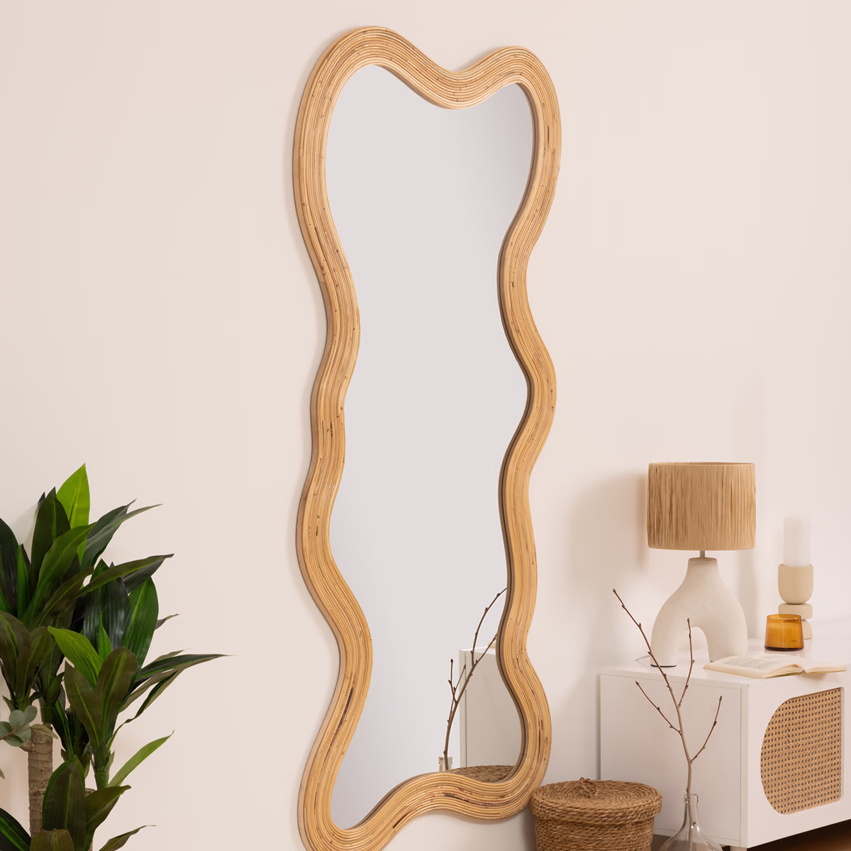MIROIR ORGANIQUE « MAGGIE », ROTIN