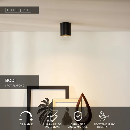 LUCIDE BODI, SPOT PLAFOND NOIR