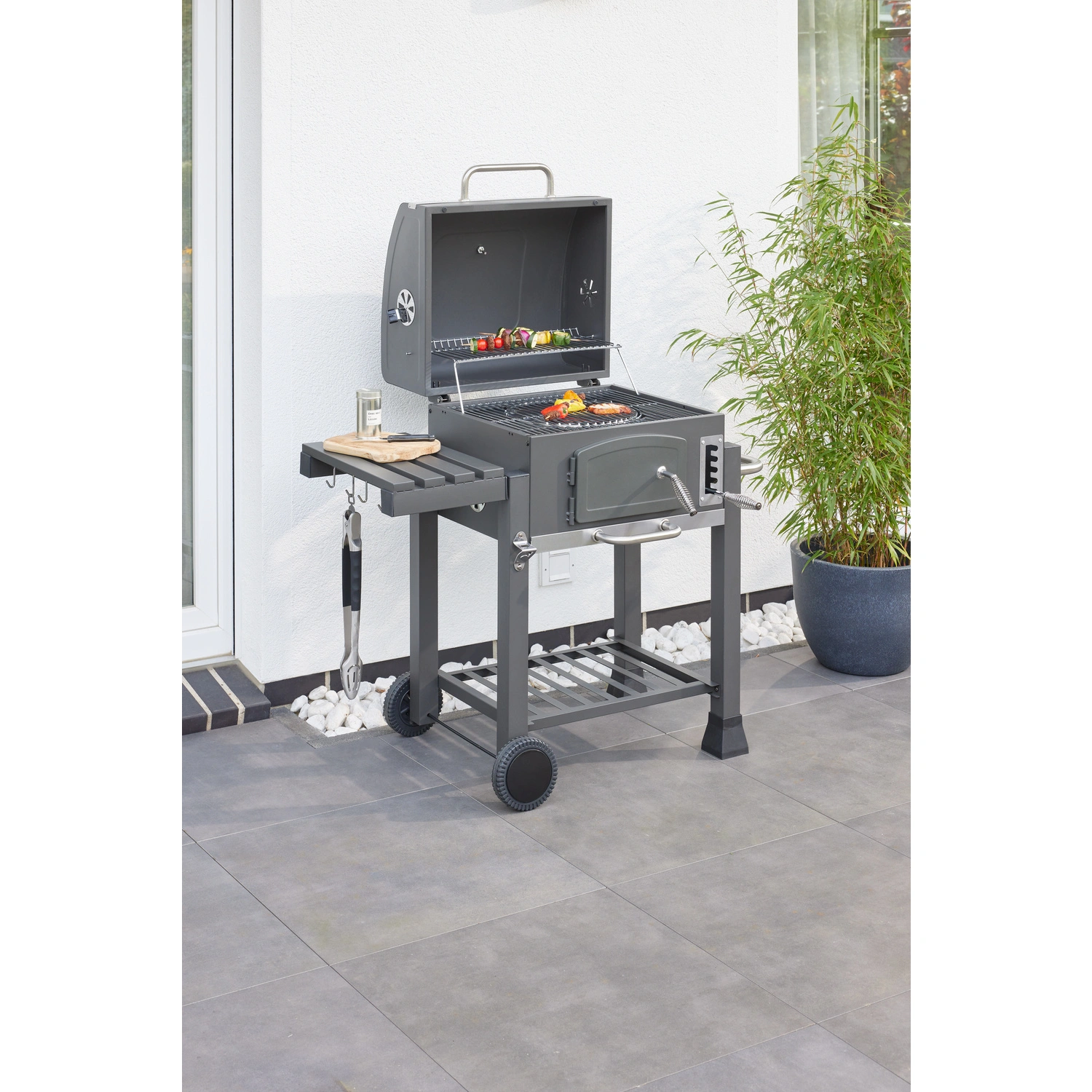 BARBECUE AU CHARBON DE BOIS « OTTAWA « ,  ACIER INOXYDABLE