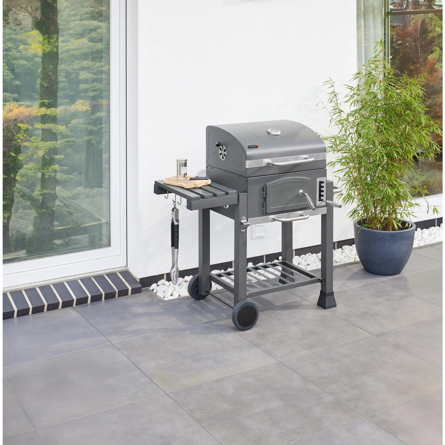 BARBECUE AU CHARBON DE BOIS « OTTAWA « ,  ACIER INOXYDABLE