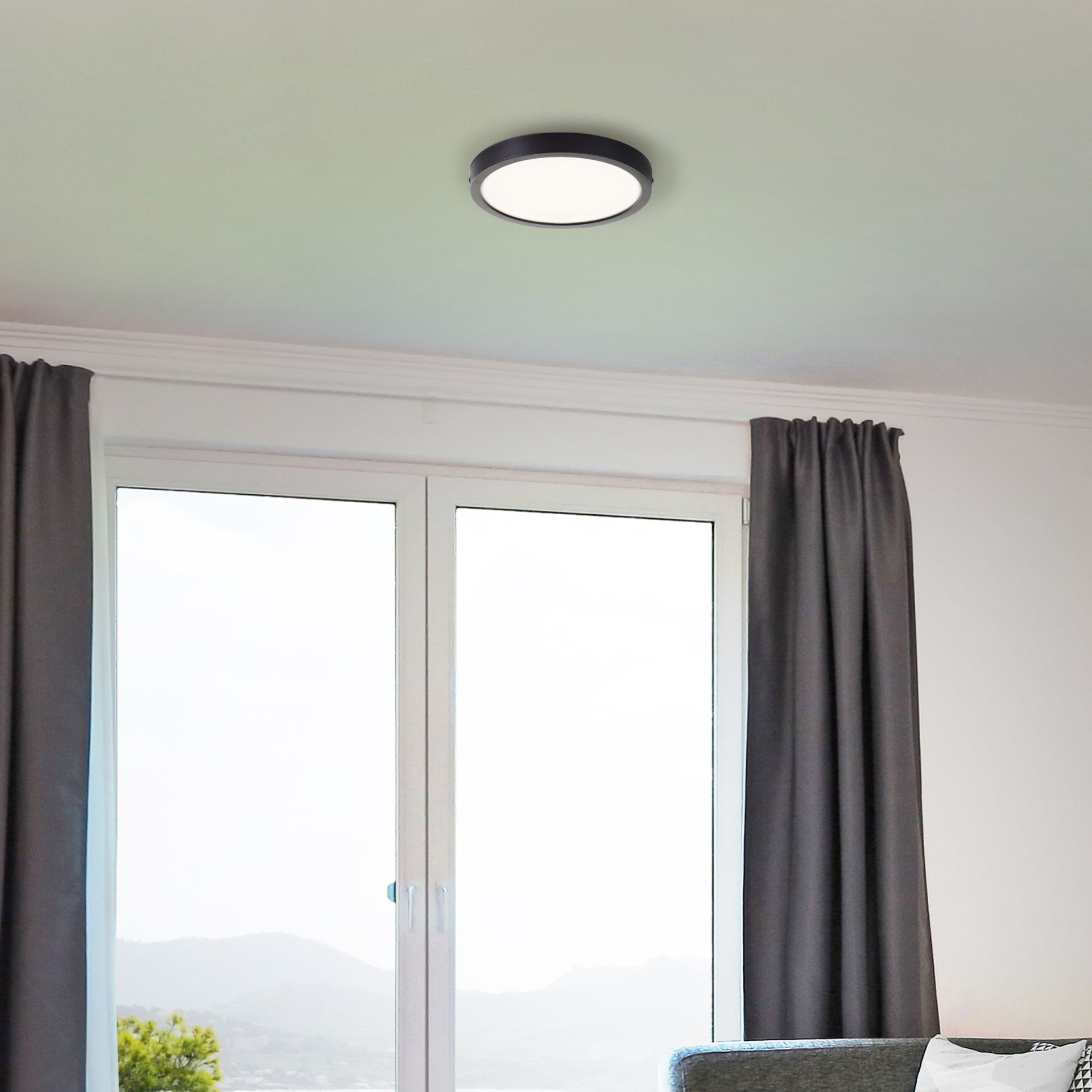 PLAFONNIER LED NAVARA NOIR 27,5 CM