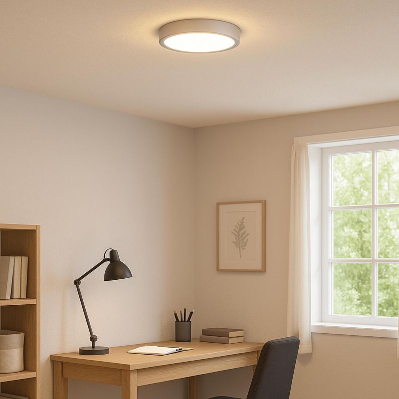 PLAFONNIER LED NAVARA ARGENT 27,5 CM