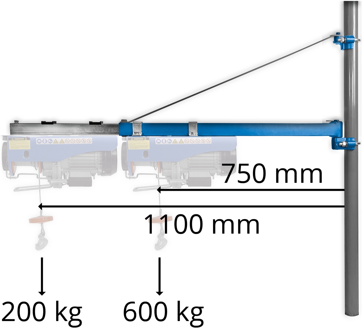 POTENCE DE PALAN BRAS PIVOTANT TYPE 1200