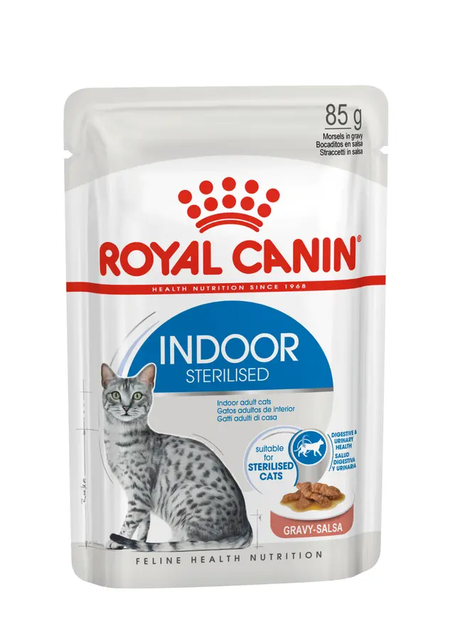 Aliment complet pour chats adultes d’intérieur (morceaux en sauce)