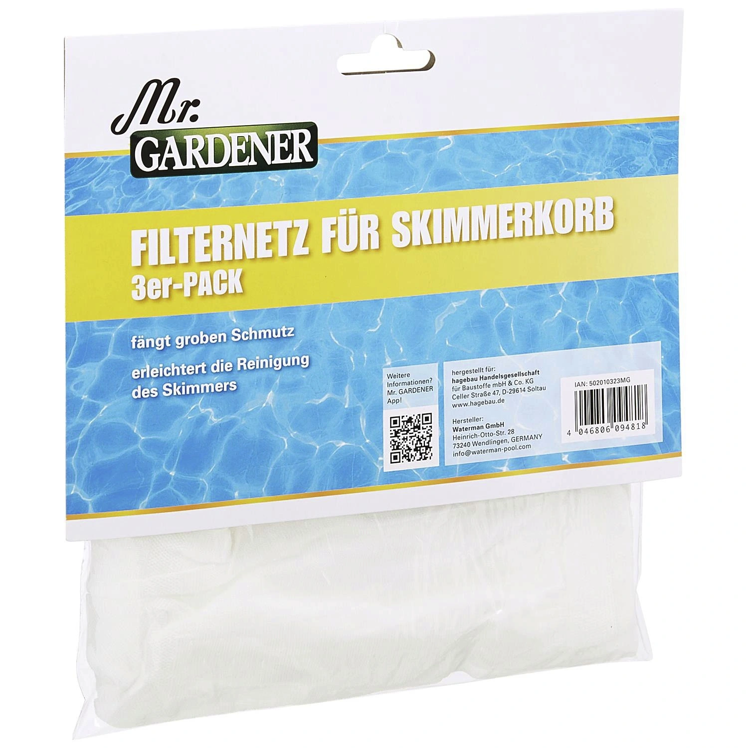 Filet filtrant pour le panier écumeur