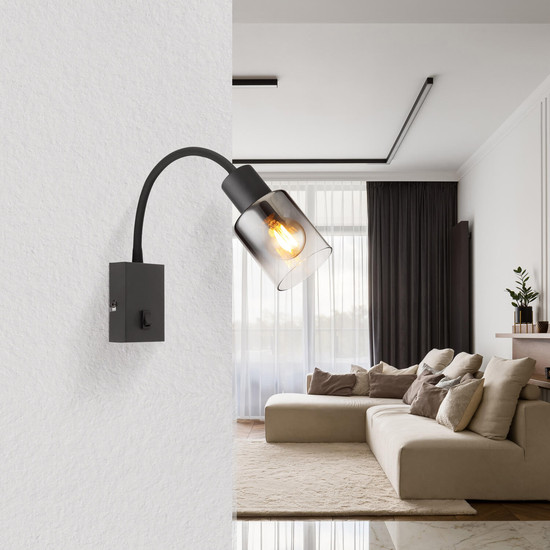 APPLIQUE MURALE EN METAL NOIR MAT