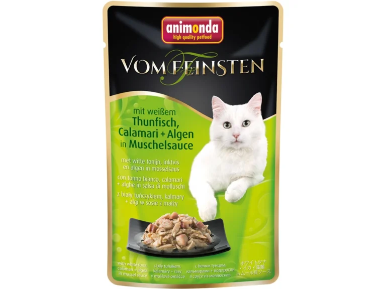 Nourriture humide pour chat en sauce thon et calamars 50 g