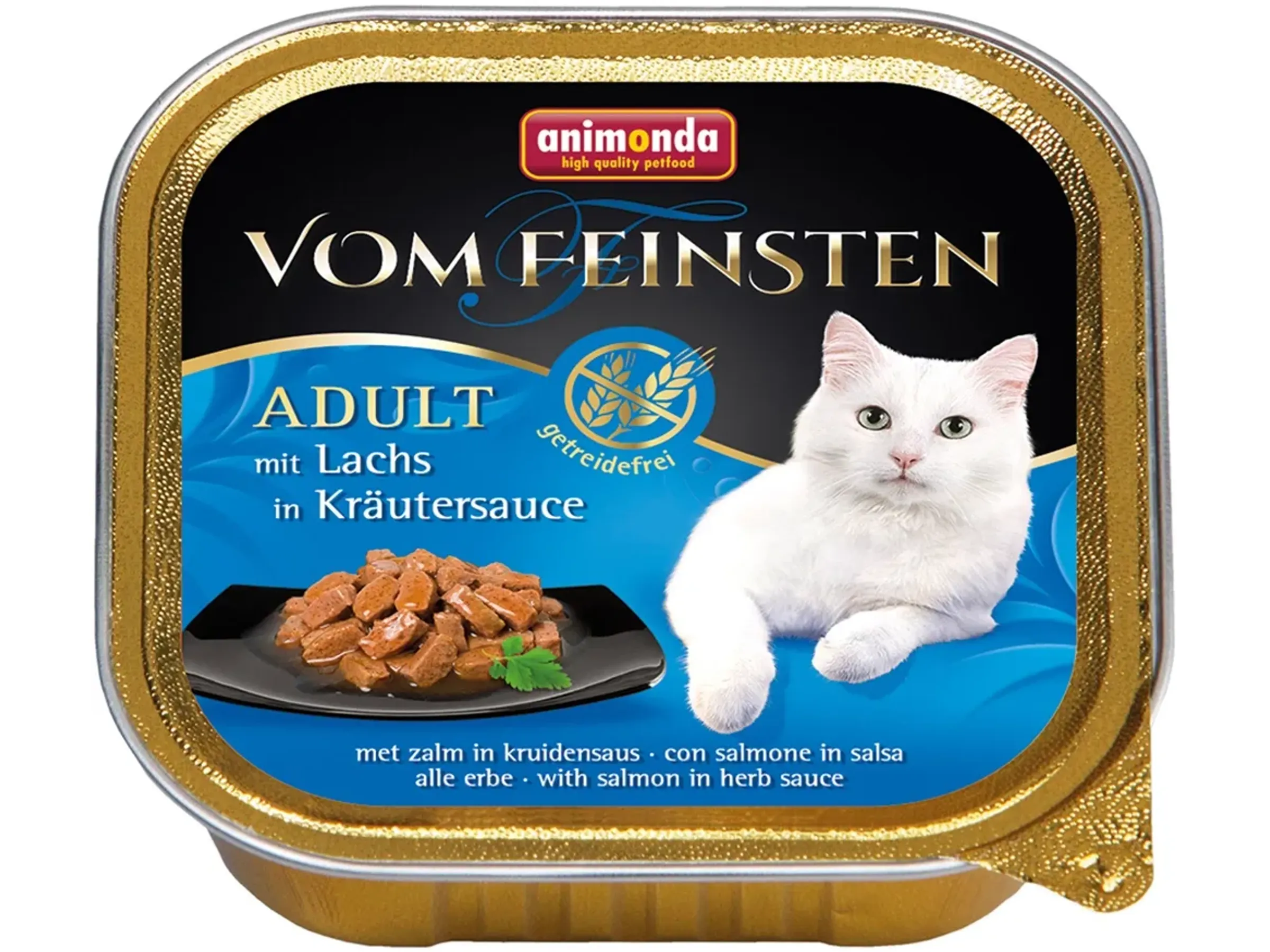 Nourriture humide pour chats adultes saumon et herbes en sauce100 g