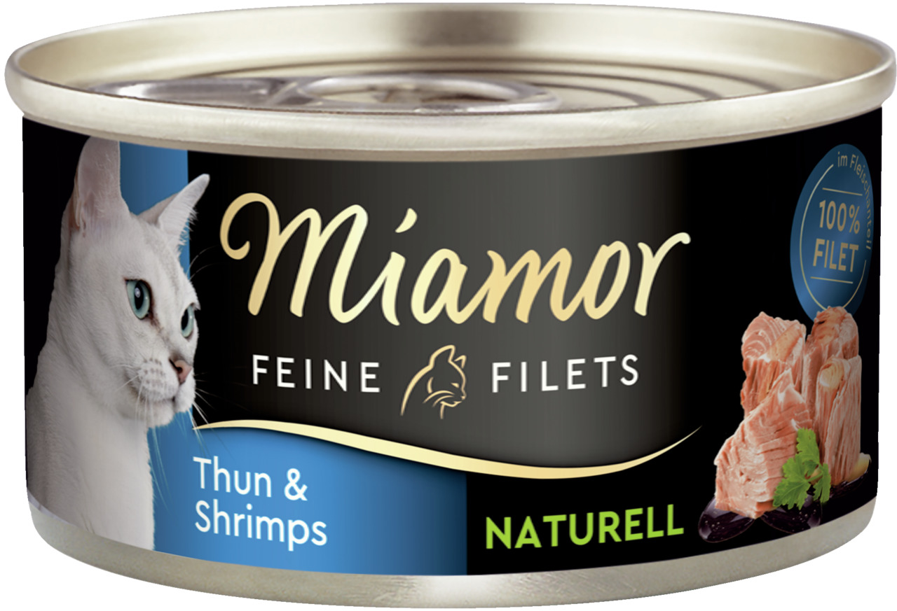 Filets fin de thon et crevettes pour chats Miamor 80g
