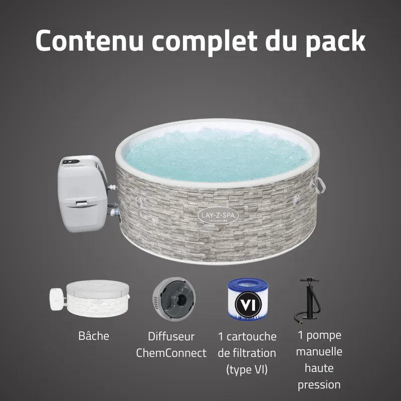 Spa gonflable rond Lay-Z-Spa Vancouver AirJet Plus