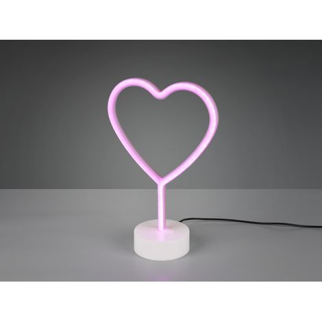 Lampe de table LED à batterie ou USB – Coeur